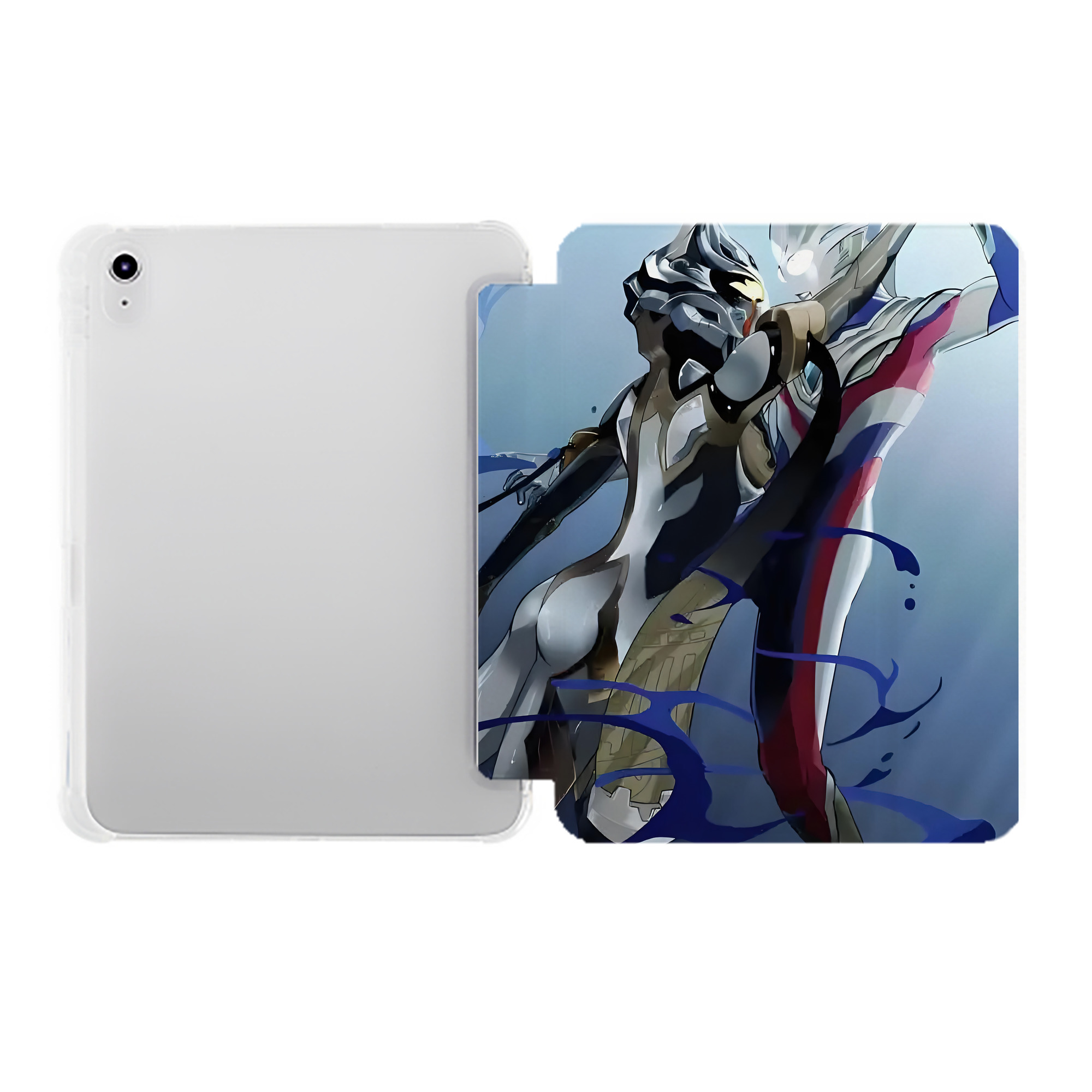 （画像用） ウルトラマン Ultraman IPad ケース ペン収納付き 三つ折りスタンド PUレザー×シリコン 対応機種9.5/10.5/10.9インチ